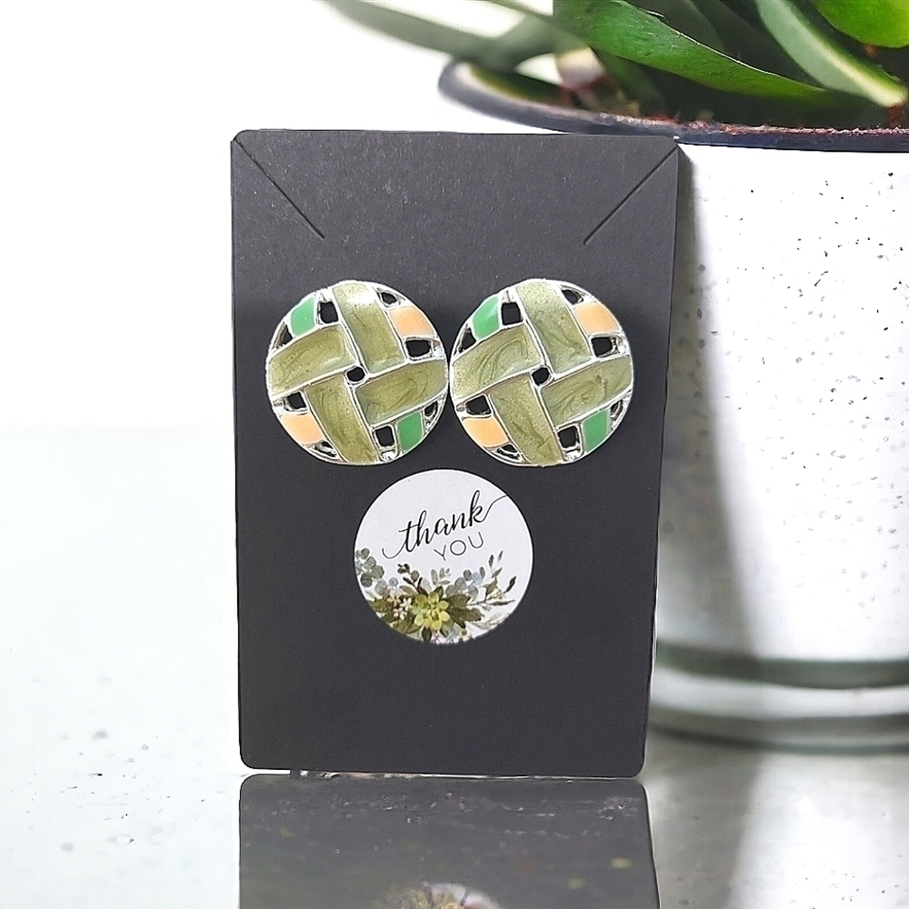 Collectible Vintage Enamel Earrings